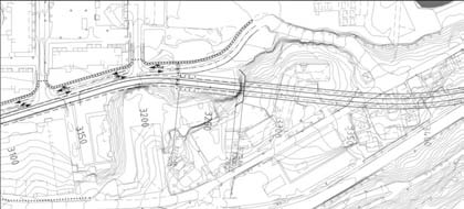 Figur 55: Ved Sandvikstorget kommer man ikke ut i dagen, men det er mulig å bygge en holdeplass i fjell med atkomst fra Sandviksveien og ev.