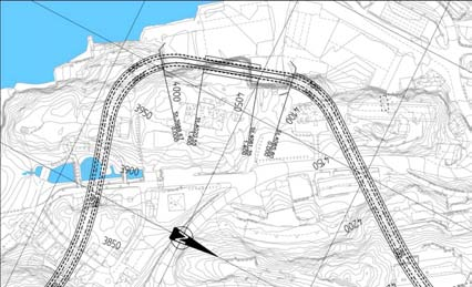 Figur 57: Forslag til holdeplass på Nyhavn tilpasset planer for fremtidig bebyggelse Planlegging av ny bebyggelse på Nyhavn er kommet langt og man må samarbeide med utbygger om muligheter her.