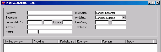 15.12 Arbeide med institusjonsbrukere i Brukermodulen Dersom du arbeider i en institusjon kan du hente brukerne dine på samme måte som andre som bruker Brukermodulen.