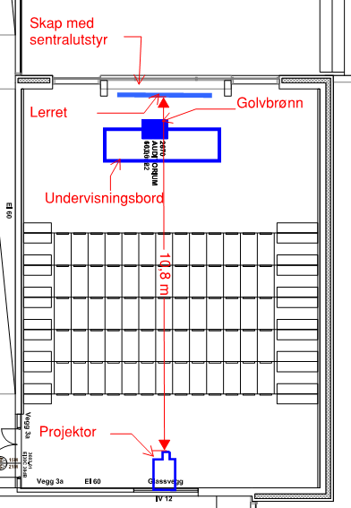 16/28 OPPGRADERING AV-SYSTEMER VED HAMAR KATEDRALSKOLE 9,9 m 5,5m 8,6 m 9,1 4,1m Figur 10: Skisse, snitt av