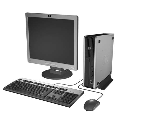 1 Produktegenskaper Standard konfigurasjonsfunksjoner HP Compaq Ultra-Slim bordmodeller leveres med funksjoner som kan variere avhengig av modell.