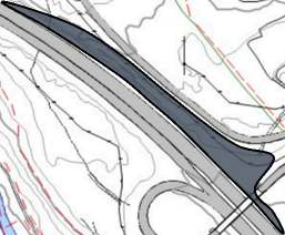 200 m x 25 m ev. mer Alternativ kontroll- og kjettingomleggingsplass nord for Isi bro, umiddelbart før stigningen opp mot Sollihøgda. Plassen kan være 200x25 m eller mer om behov.