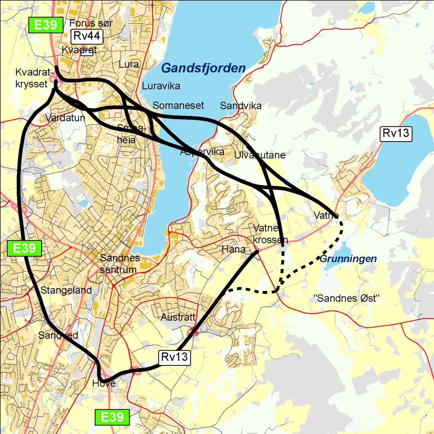 Det foreslås derfor å utvide alternativsøket til å omfatte alternativer som krysser fjorden lenger mot nord enn de opprinnelige alternativene.
