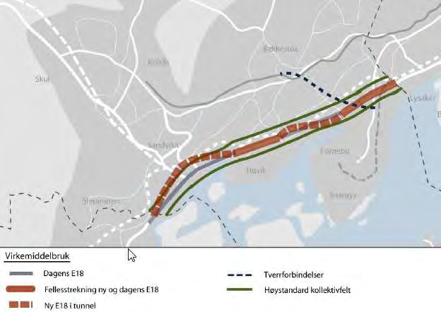 2010: Planprogram for E18- korridoren i Bærum To hovedprinsipper utredes: 1. Utvidelse av dagens E18 2.