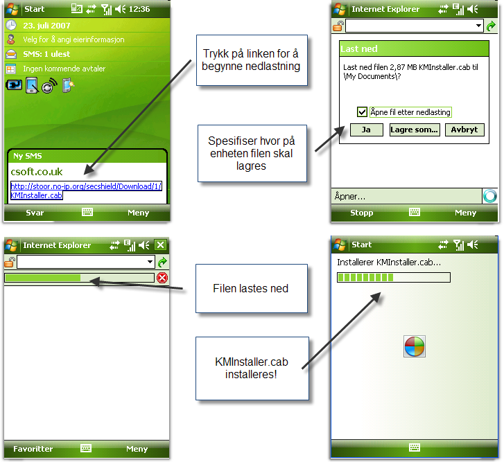 5.2. Installasjon av klient programmet Under vises fremgangsmåten for å installere programmet. 5.2.1.