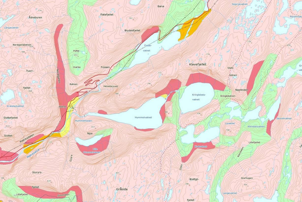 OMRÅDEBESKRIVELSE MED VERDIVURDERING Brydalsfossen og Hummelvatnet er del av Matrevassdraget (NVE vassdragsnummer 067.3Z).