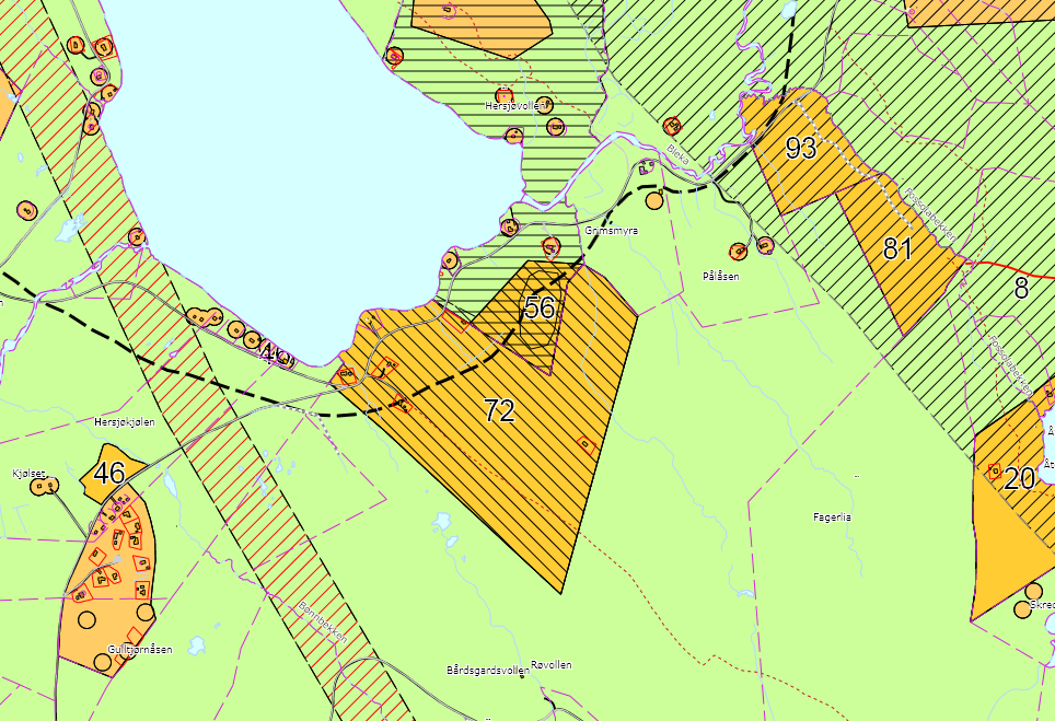 2 Bakgrunn Eiendommene 100/2 og 101/1 fikk gjennom siste revisjon av Selbu kommunes arealplan lagt ut et område ved Hersjøen for etablering av ny fritidsbebyggelse.