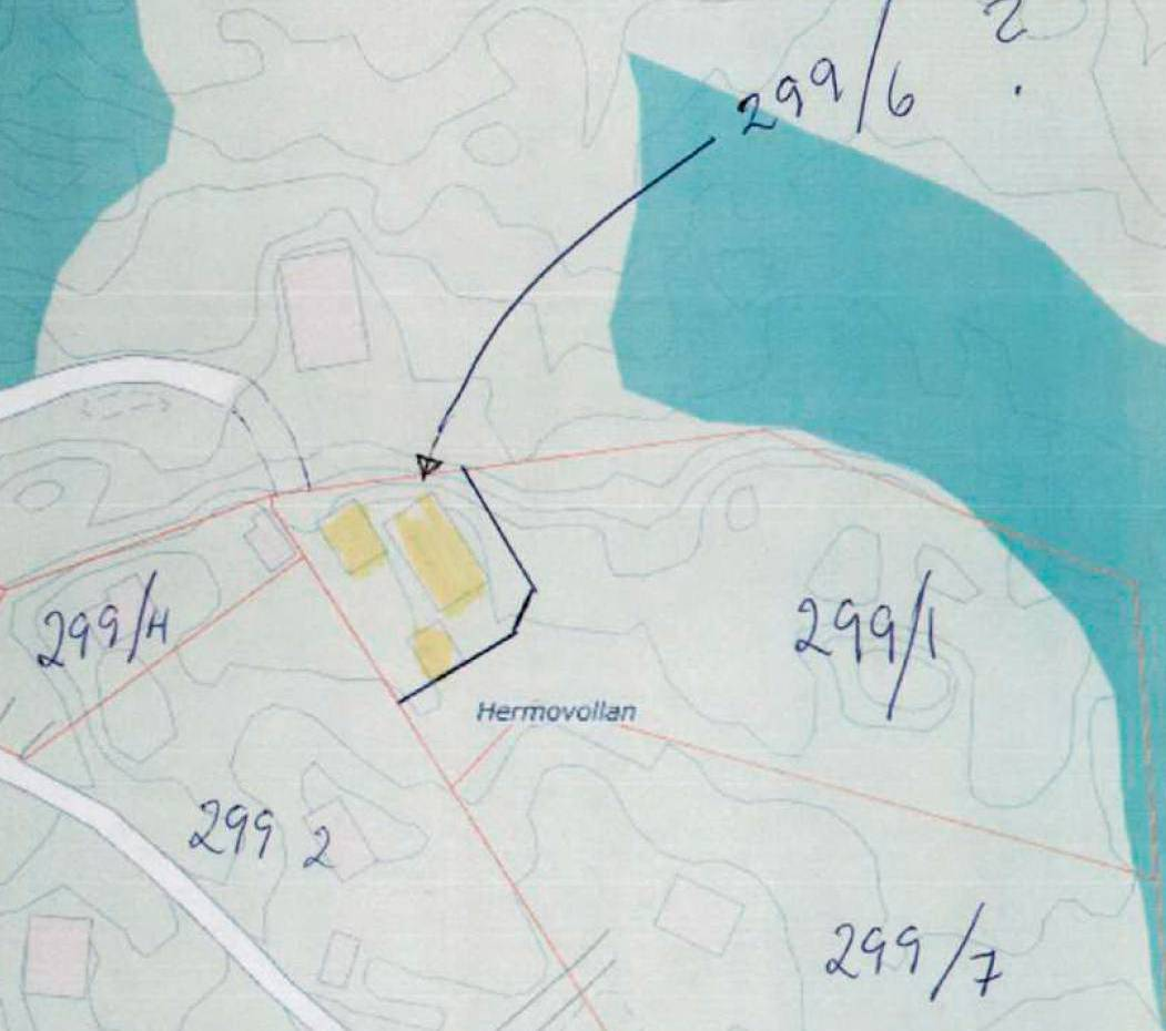 Vedleggene er markert med fet skrift. Ingress Knut Hermo søker om dispensasjon fra kommuneplanens arealdel for fradeling av tomt med eksisterende hytte/uthus på eiendommen gbnr 299/1.