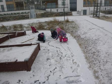 Gruppa på tvers av Snøkrystallen og Havblikk, barn født 2013, har lekegruppe på torsdager inne i barnehagen. De spiser også sammen i denne gruppa.
