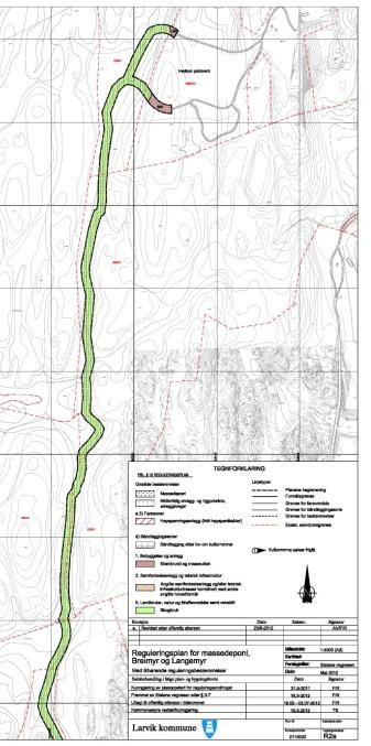 Overordnede rammer og føringer 2.2.2 Reguleringsplan massedeponi Langemyr og Breimyr med transportveg til Hedrum pukkverk Larvik kommunestyre fattet 19.09.