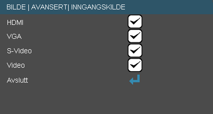 Brukerkontroller AVANSERT FARGEINNSTIL- LINGER Fargeinnstillinger Bruk disse innstillingene for avansert justering av de individuelle røde, grønne og blå fargene.