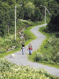 Sammenhengende turveier og turstier er viktige for høy friluftslivsaktivitet. Foto: Bjørn Godal/Salten friluftsråd og Jørgen Amundsen.