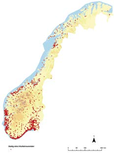 4. Status for de statlig sikrede friluftslivsområdene Oversikten over de statlig sikrede friluftslivsområdene i Naturbase viser at det per 01.01.12 er totalt 1886 områder.