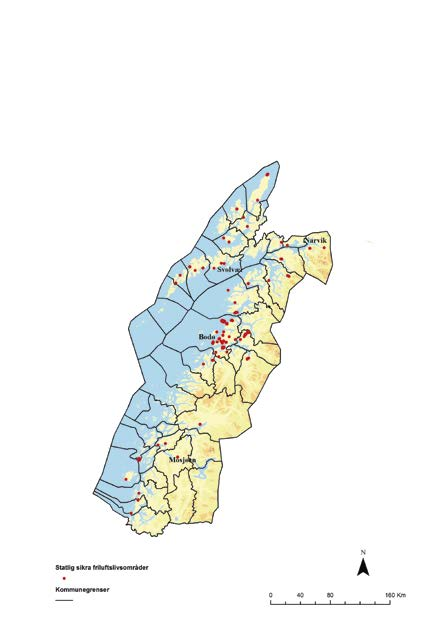 Nordland fylke I Nordland fylke er det per 1. januar 2012 gjennomført 68 sikringssaker som har resultert i 129 sikrede eiendommer fordelt på 72 områder i Naturbase.