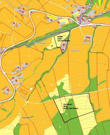 A13 Bustadfelt Hovsåsen, Vik Hovudsokn Område: Bustadfelt Hovsåsen Areal: 48da Oversiktskart Planlagt arealbruk: Bustader. Innspel : Vik Venstre v/ M. Holmberg. Detaljkart Planstatus: LNF i eks.