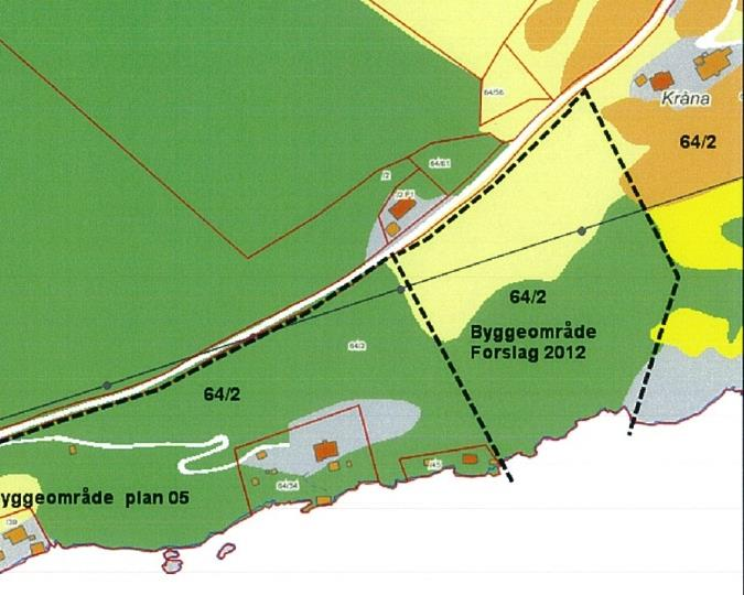 Område B2 Kråna, Nese Areal: 25 da Oversiktkart Planlagt arealbruk: Fritidsbygg. Hytter og naust Detaljkart Planstatus : LNFR Eksisterande arealbruk: Landbruk Markslag: Utmark og beite.