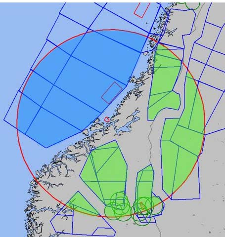 Treningsområder innenfor 160 nautiske mil fra basen inkludert områder som brukes under samtrening i Sverige 100 90 80 70 60 50 40 30 20 10 0 Bodø Ørland Land-omr Hav-omr Sum områder Bodø har like mye