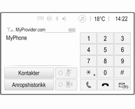 118 Telefon Betjening Så snart det er blitt opprettet en tilkobling via Bluetooth mellom mobiltelefonen og Infotainment, kan du betjene mange funksjoner på mobiltelefonen via Infotainment.