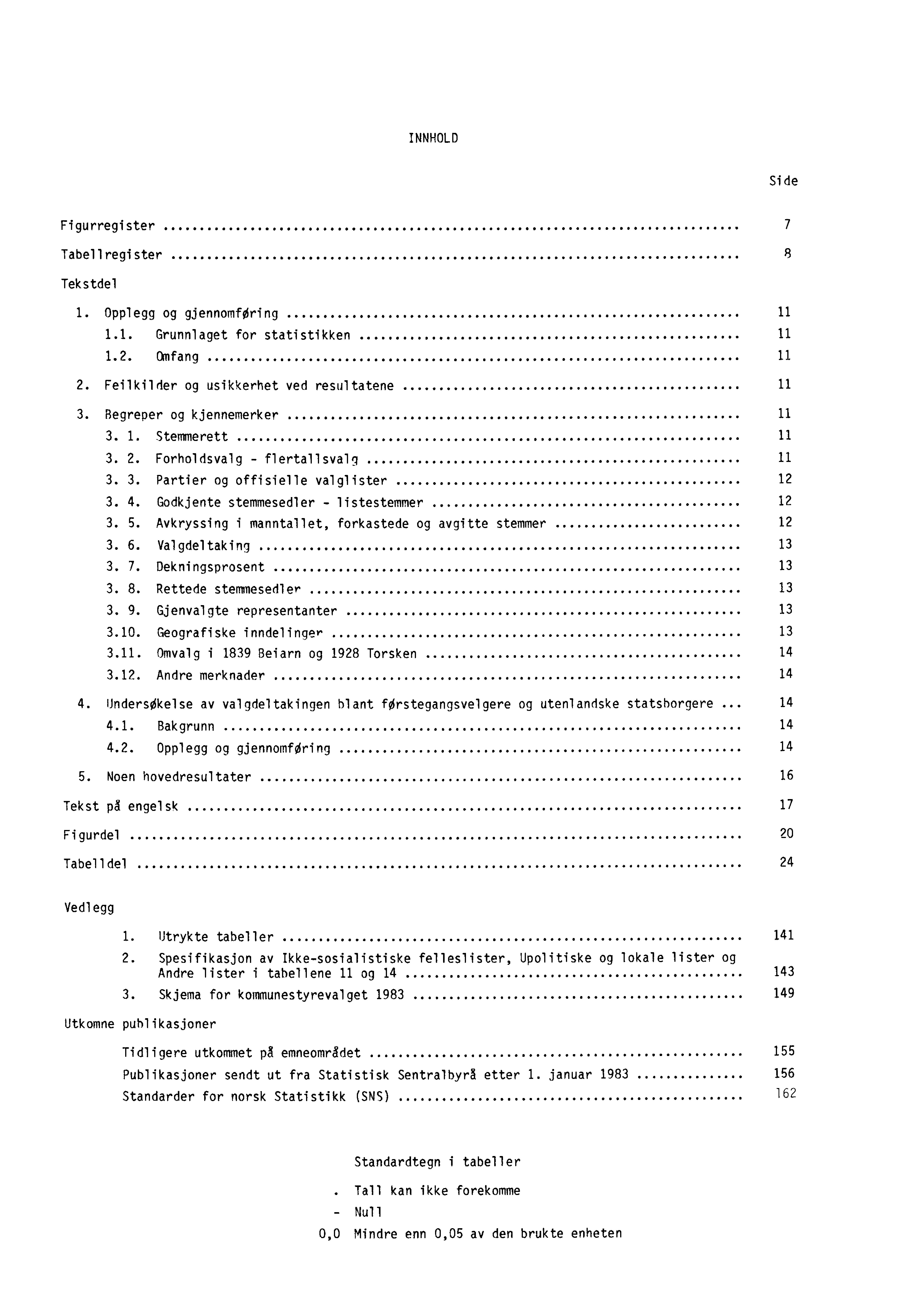 INNHOLD Side Figurregister 7 Tabellregister 8 Tekstdel 1. Opplegg og gjennomføring 11 1.1. Grunnlaget for statistikken 11 1.2. Omfang 11 2. Feilkilder og usikkerhet ved resultatene 11 3.