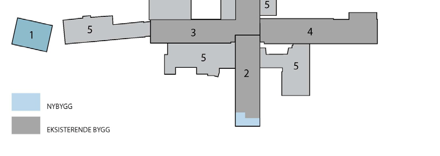 4.3. Fremdriftsplan ved ombygging/ nybygging Fremdriftsplanen er basert på at ombyggingsarbeidene oppdeles fløy for fløy, med utflytting av de funksjoner som berøres til provisoriebygget.