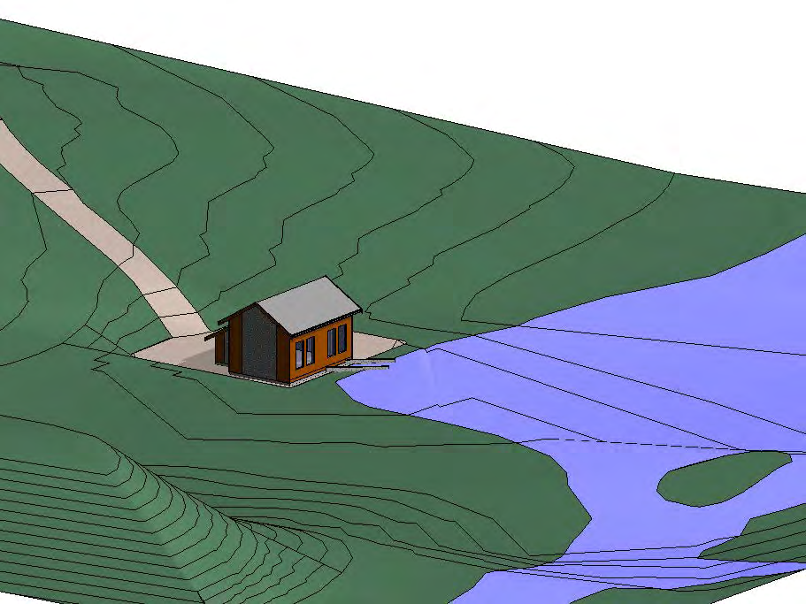 Bilde nr. 3. Illustrasjon kraftstasjon for Storelvi Øvre sett oppover i elva. Bilde nr 4.