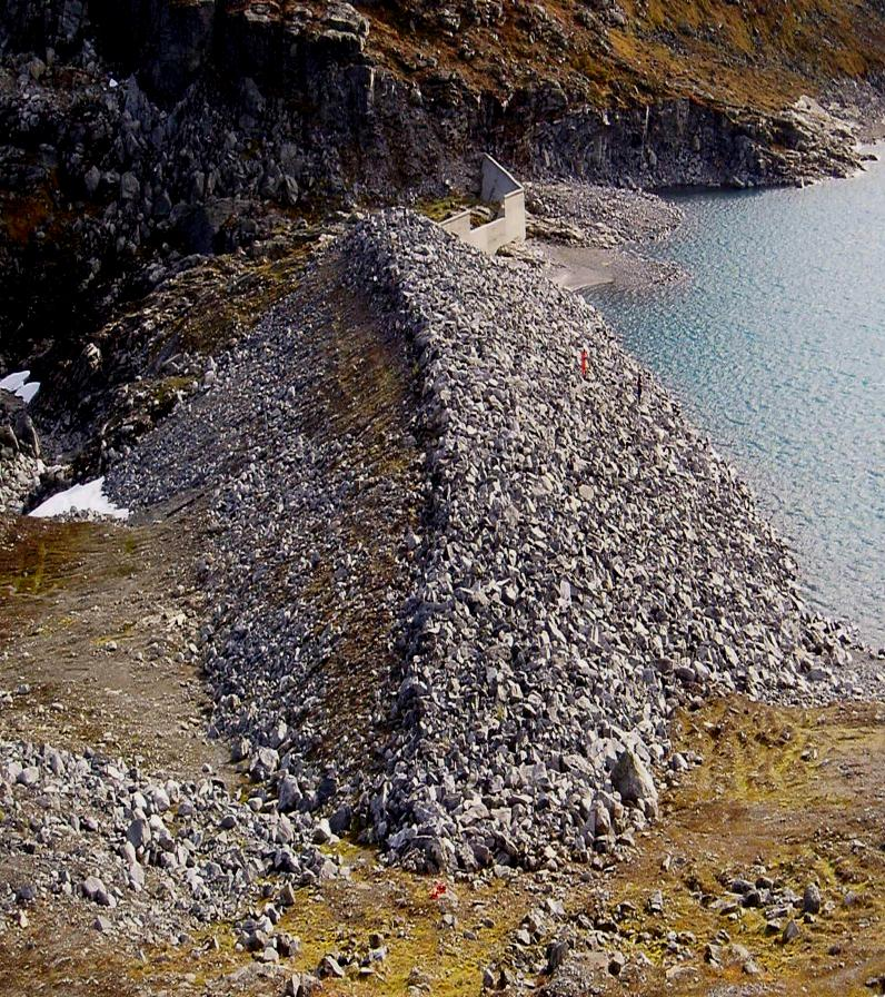 Eksisterande dam Manglar skråningsvern Revurdering