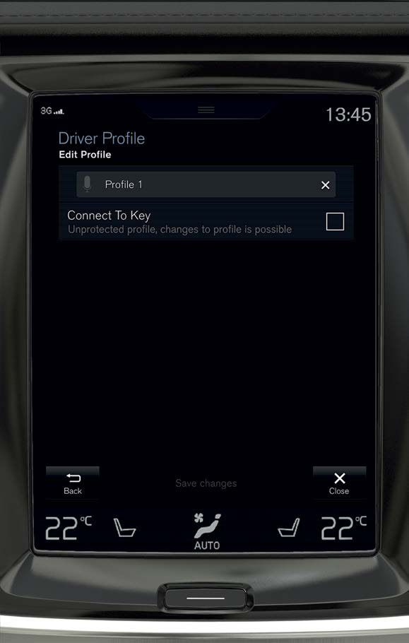 FØRERPROFILER Mange av innstillingene som gjøres i bilen kan tilpasses førerens personlige ønsker og lagres i en eller flere førerprofiler.