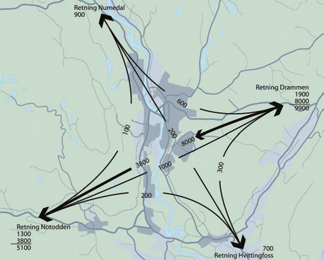 Trafikkutvikling Ny E134 skal dimensjoneres med tilstrekkelig kapasitet til å avvikle trafikken fram til 2039.