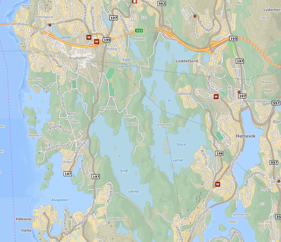 Nærmeste dagligvarehandel ligger på Alvehaugen rundt 2,5 km nord for planområdet.