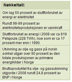 6.2 Nøkkeltall og ordforklaringer Energi Energi brukes blant annet til oppvarming, elektrisk utstyr, i industriprosesser og til transport.