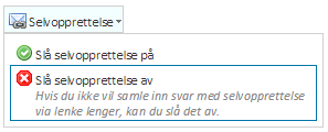 Distribusjon: Distribuere undersøkelsen med lenke/kode I stedet for å følge metoden med e-postutsendelse, kan man benytte seg av «Selvopprettelse via lenke/kode».