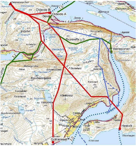 Side 9 Turlaget er i mot alle de konsesjonssøkte traseene på Bremangerlandet, og har fremmet nye forslag til trasé over Bremangerlandet (Figur 2).