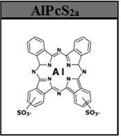 1 INNLEDNING AlPcS 2a Aluminium ftalocyanin med to sulfonat grupper på tilstøtende ftalat-ringer (AlPcS 2a ) og absorpsjonsbånd på 670 nm er en mye brukt fotosensitiser innen PCI [11].