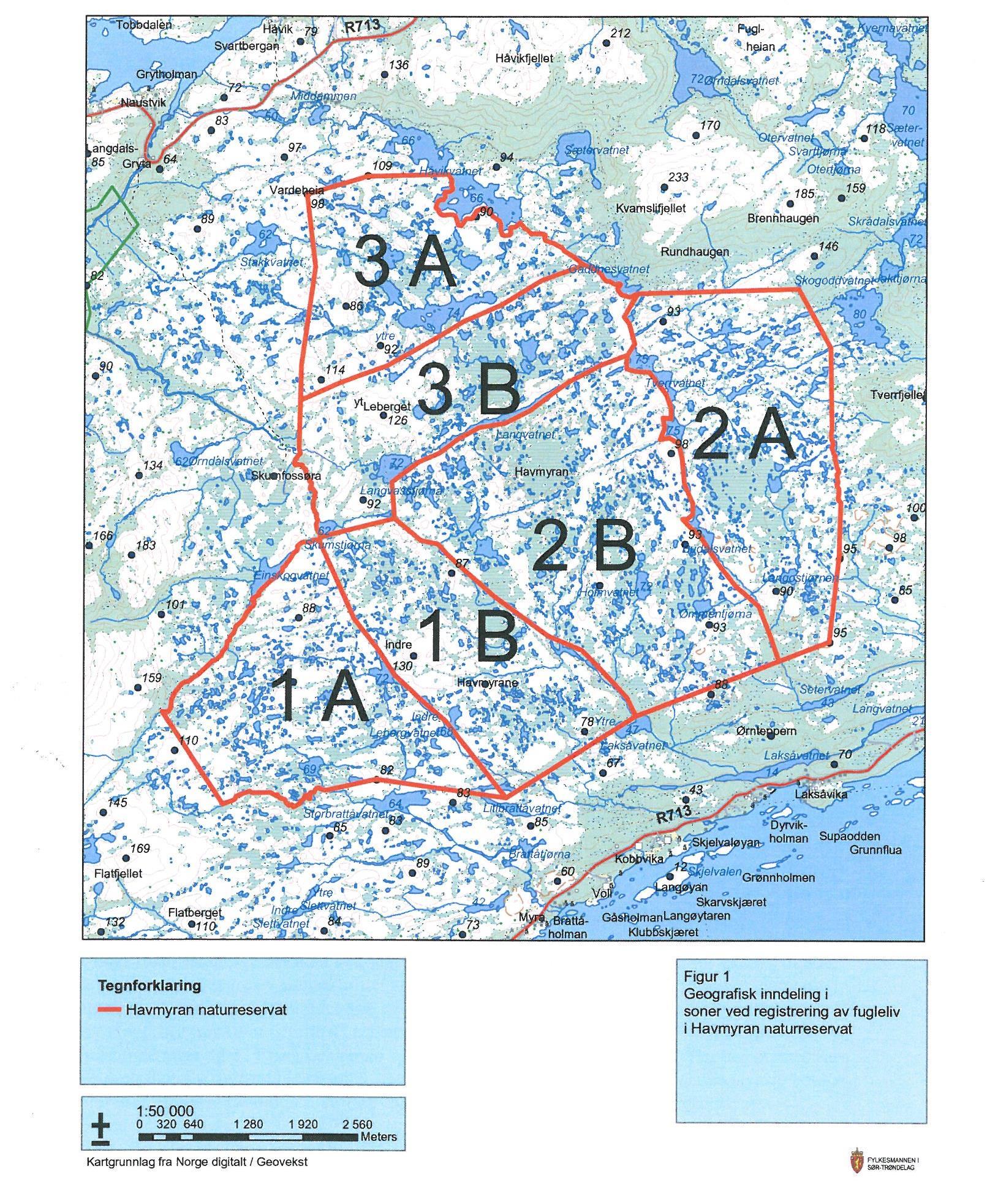 Figur 5: Geografisk inndeling i soner ved registrering