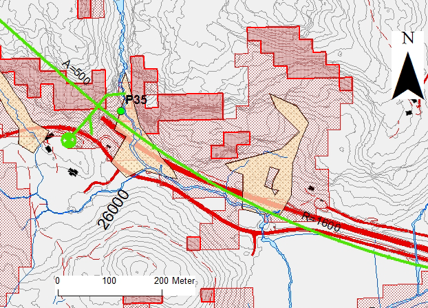 Kommunedelplan E39 Vigeland-Lyngdal vest. Fagrapport ingeniørgeologi 43 Like før påhogget til Vatlandstunnelen, ca.