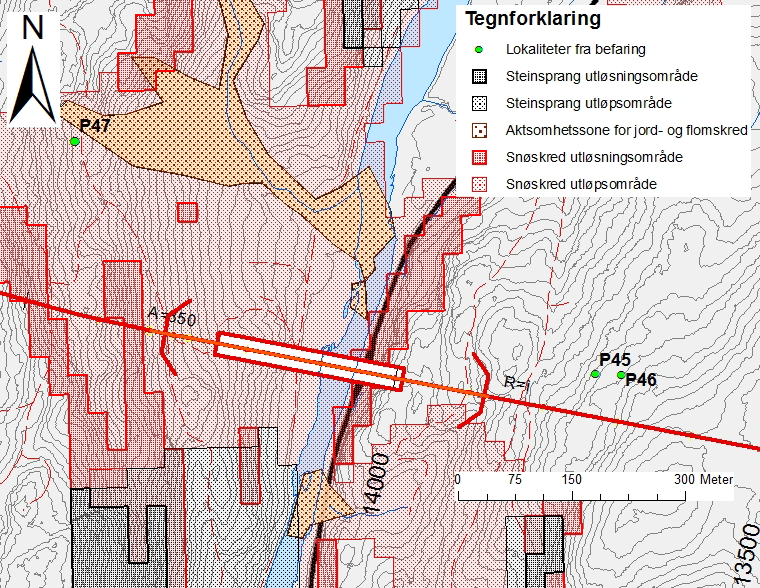 Kommunedelplan E39 Vigeland-Lyngdal vest. Fagrapport ingeniørgeologi 50 Figur 34 Oversiktskart dagstrekning Gråkolltunnelen-Ingridåstunnelen 4.2.