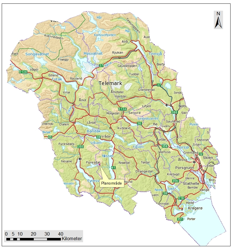 Området Planområdet ligger nordvest for innsjøen Nisser i Nissedal kommune. Det strekker seg fra Russdammen på ca 510 moh i østre del av Napevatn, nordøst oppover til Gryteåna på omkring 540 moh.