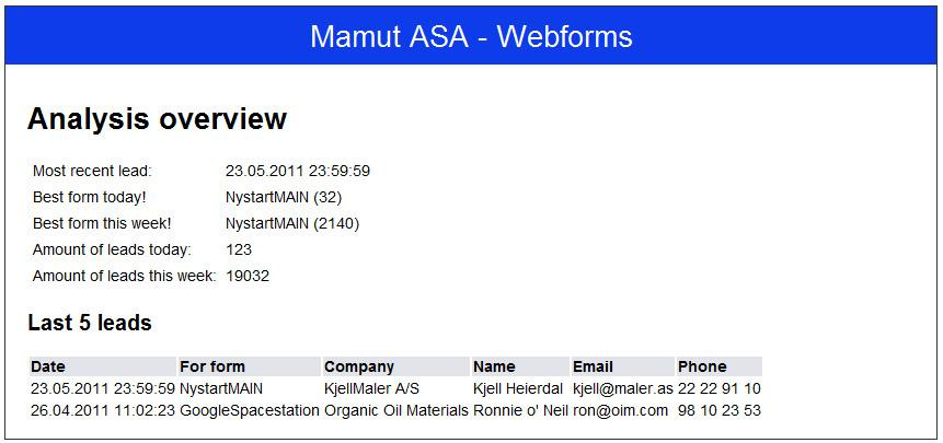 Produktdokumentasjon Mamut Webforms 22 av 48 4.