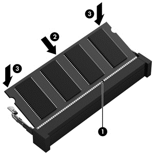 9. Sett på plass dekslet til minnemodulbrønnen. 10. Sett batteriet tilbake på plass. 11. Snu datamaskinen slik at høyre side vender opp, og koble til strømnettet og eksterne enheter igjen. 12.