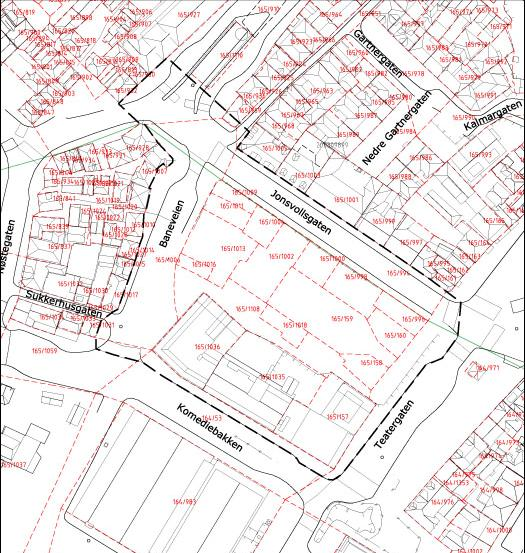 2. Planområdet - avgrensning 2.1 Beliggenhet og avgrensning Planområdet ligger mellom Engen og Nøstet i Bergen sentrum, og omfatter eiendommene gnr. 165, bnr.