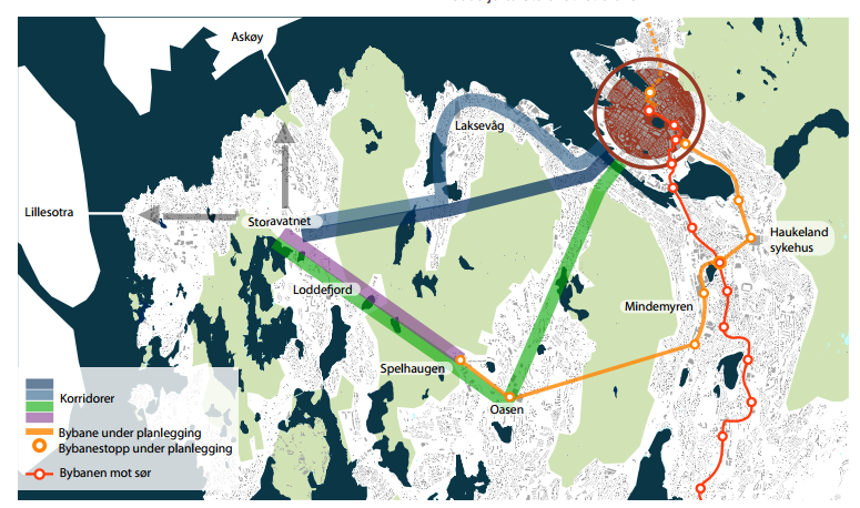 Forslag til planområde for kommunedelplanen vil først foreligge sammen med framlegging av silingsrapport og anbefaling av korridor og transportmiddel (bane og eller buss). 3.