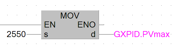 Figur 5.1: Programutsnitt som viser hvordan tagger som vi har brukt tidligere i prosjektet gjenbrukes i GX Works PID blokk.