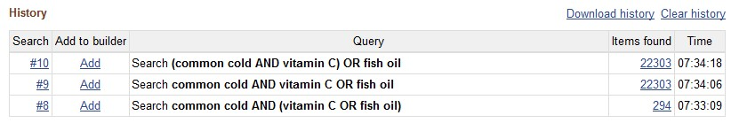 Hvordan tolker PUBMED ditt søk? Vi ser her at Common Cold og Fish Oils er MESH ord, men at vitamin C er mappet mot MESH ordet Ascorbic Acid.