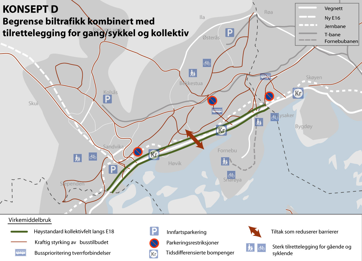 Virkemidler Restriksjoner - bil - Parkeringskostnader økt med ca 35 % og redusert tilbud gratis parkering for arbeidsplasser i Sandvika, Lysaker, Bekkestua og Asker sentrum - Tidsdifferensierte