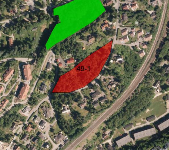 Konklusjon: Grønnstrukturen utvides til å omfatte hele grønt korridoren mot elven og bebyggelsen i nord med formål grønnstruktur.