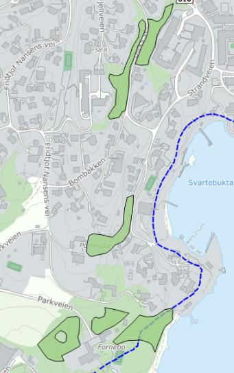 Lagåsen, Lysaker Gnr/bnr 41/77 mfl. 6 ulike polygoner foreslås med formål «Grønnstruktur - naturområde» grunnet store naturverdier i et område med økt utbyggingspress.