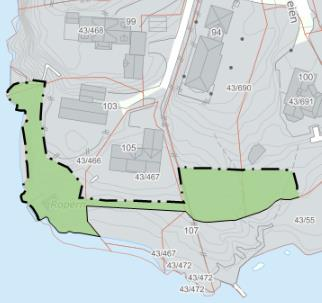 til boligformål og naturvernområder på land. Da tomtene er store vil dette ikke føre til en vesentlig innskrenkning av utnyttelsesgraden på tomtene.