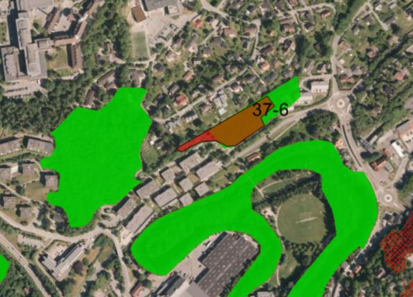 10 37-6 Bryns veien- Thome Sandvik a Beskrivelse: Området er satt av til eksisterende boligområde i KPA. Det er regulert til boligområde blokkbebyggelse.