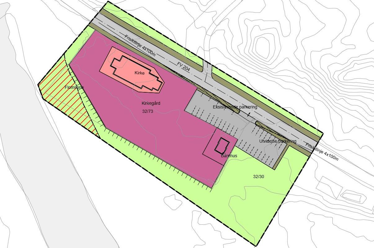 Planbeskrivelse 6 Planområdet er også berørt av gjeldende reguleringsplan for Nord-Etnedal kyrkje. Ny plan vil omfatte og erstatte denne reguleringsplanen.