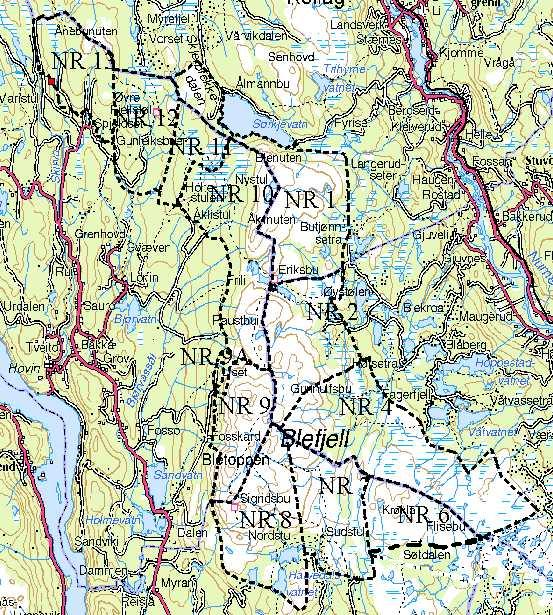 Området. Blefjell villreinområde ligger i Buskerud og Telemark fylke.